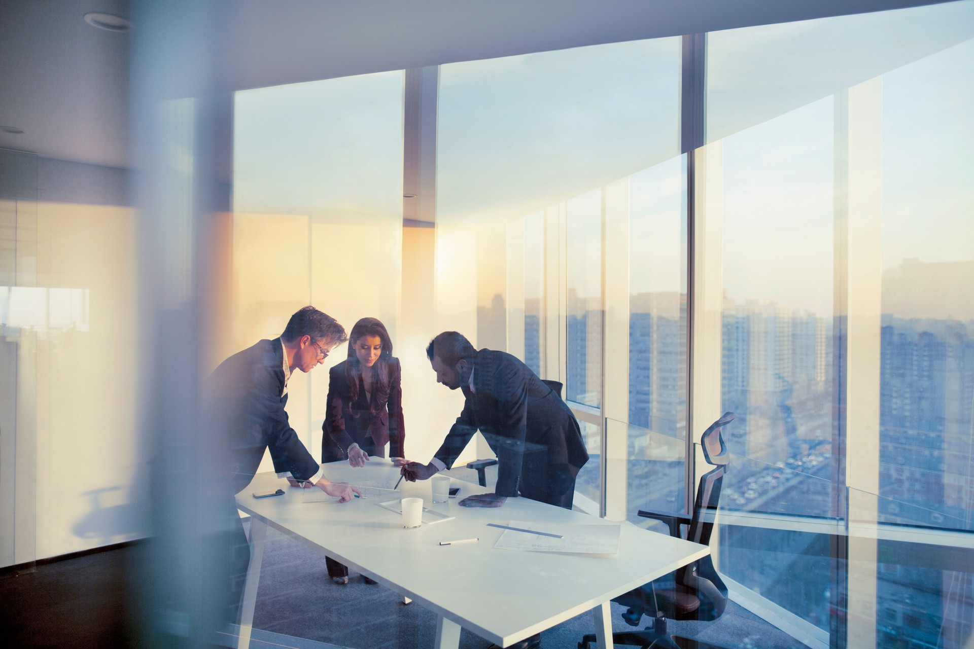 Business colleagues planning together in meeting